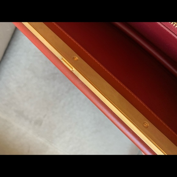 Celine Clasp Medium Red Calfskin Leather Tote - Picture 12 of 16